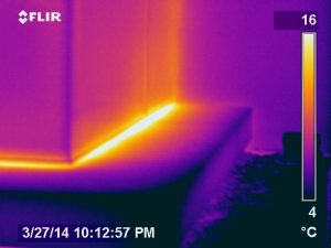 infrared building envelope survey showing air exfiltration by Jersey Infrared Consultants