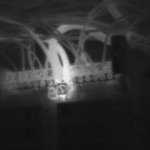 Black and white thermogram of possible loose connection