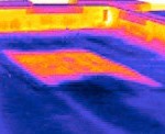 Infrared image of typical thermal anomaly assocaited with moisture