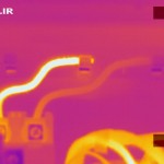 Infrared Electrical Survey locates problem with Neutrals - Color thermogram of problem on neutral