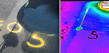 Jersey Infrared Consultants infrared images of roof leak from infrared survey.